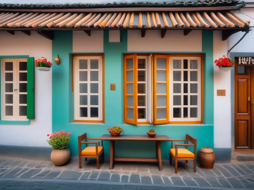 Acogedora casa histórica con flores coloridas, invita a viajes con propósito historia patrimonio