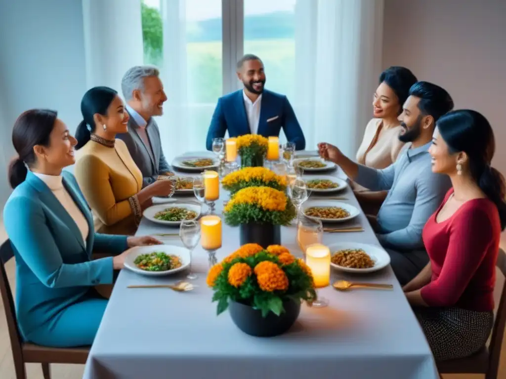 Un ambiente acogedor y diverso en una cena de homestay promueve comprensión cultural en Norteamérica