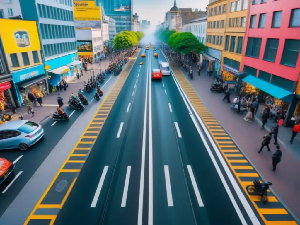 Caótica diversidad cultural en la ciudad Una animada calle de la ciudad con personas de diversas culturas compartiendo transporte en Plataformas Carpooling