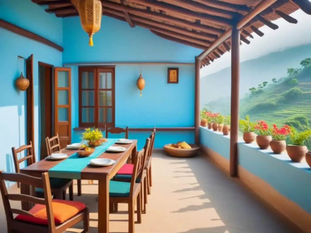 Homestay auténtica en India con diseño tradicional y vistas serenas