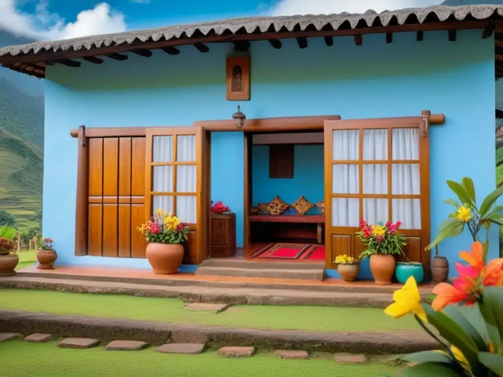 Refugio colombiano: casa rústica con textiles indígenas en entorno natural Homestay auténtico en Colombia: Casa de madera rústica con textiles indígenas, rodeada de naturaleza y montañas