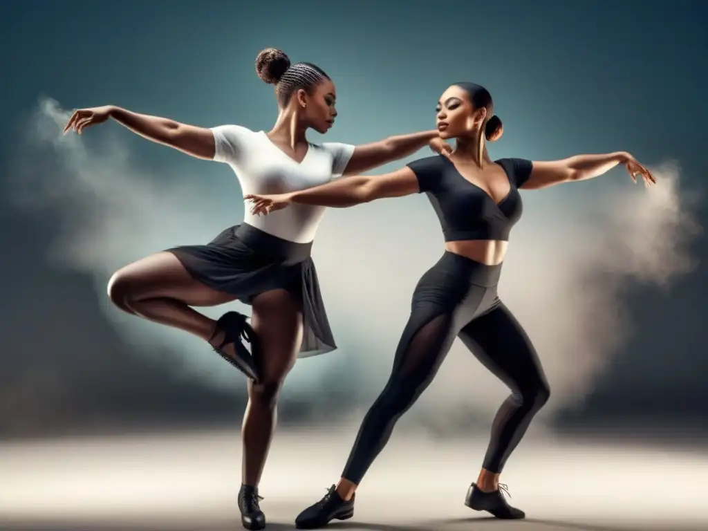 Danza cultural: la belleza de la diversidad Dos bailarines de diferentes culturas se entrelazan en una danza armoniosa, simbolizando la belleza de los intercambios artísticos culturales homestay
