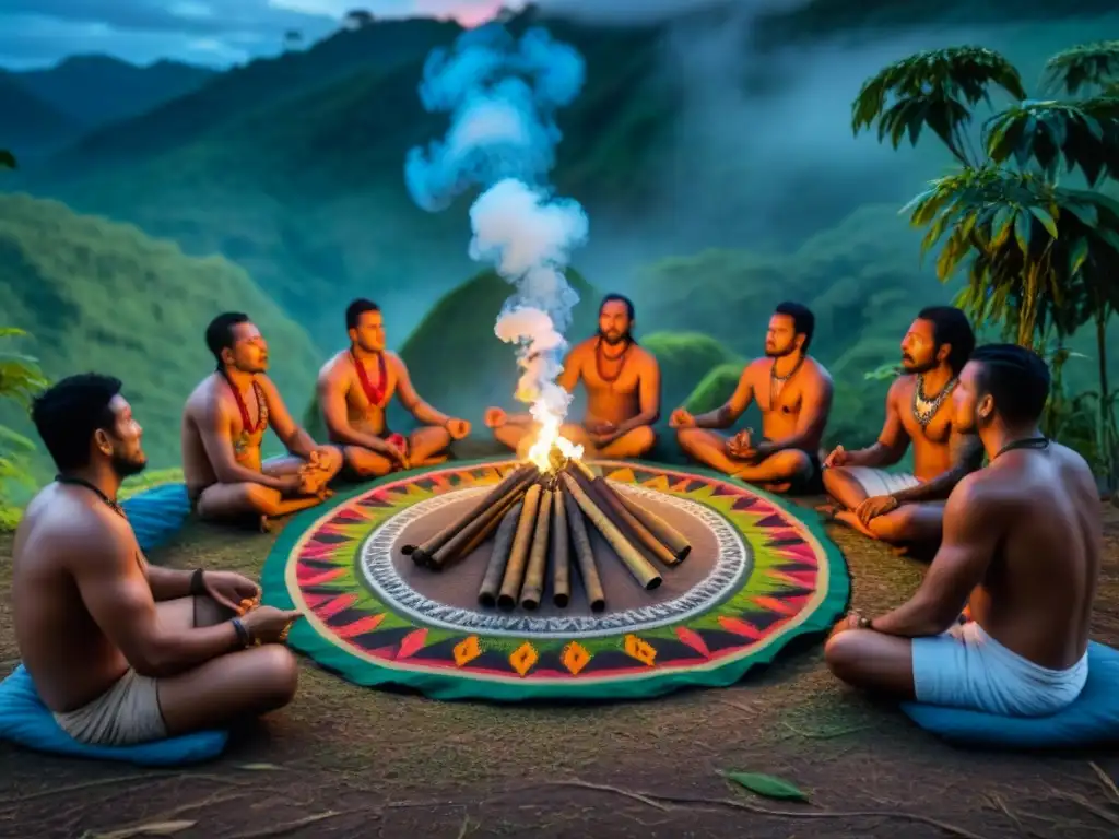 Un chamán en una ceremonia de ayahuasca en la selva amazónica