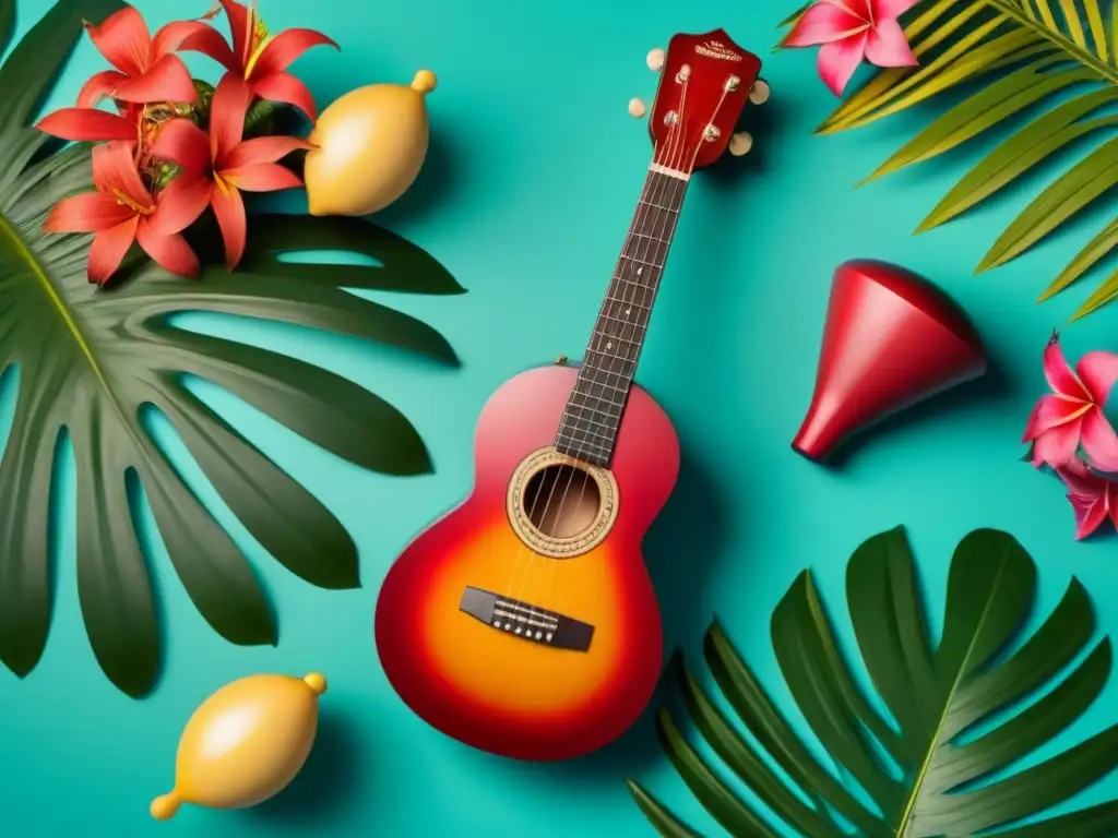 Descubre la cultura auténtica en el Caribe con vibrantes instrumentos musicales y exuberante flora tropical