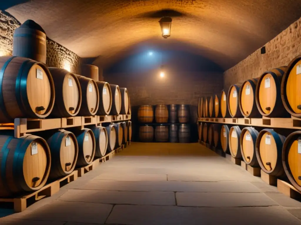 Misteriosa bodega subterránea: barriles de roble y luz de vela Inmersión cultural en clubes de vinos destilados: misteriosa bodega subterránea iluminada por velas