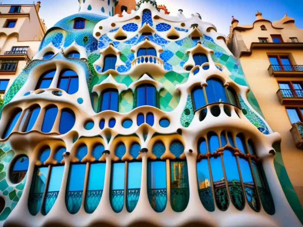 Detalle de la fachada de Casa Batlló de Gaudí en Barcelona