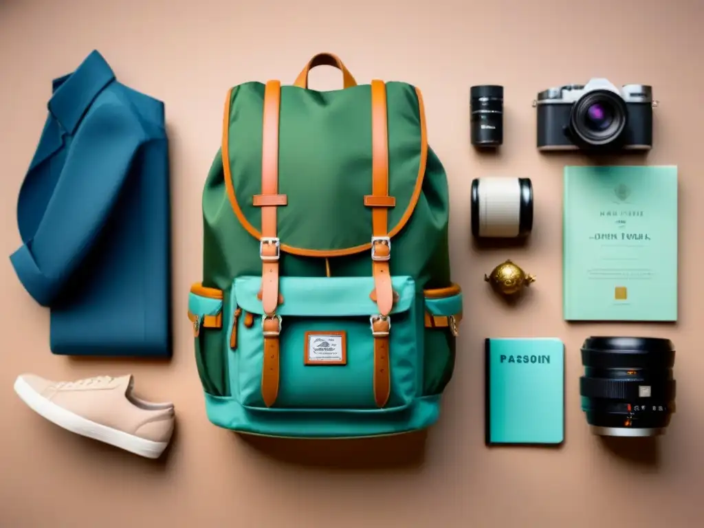 Preparando el equipaje para una inmersión cultural en homestay con consejos de viaje y elementos culturales asiáticos