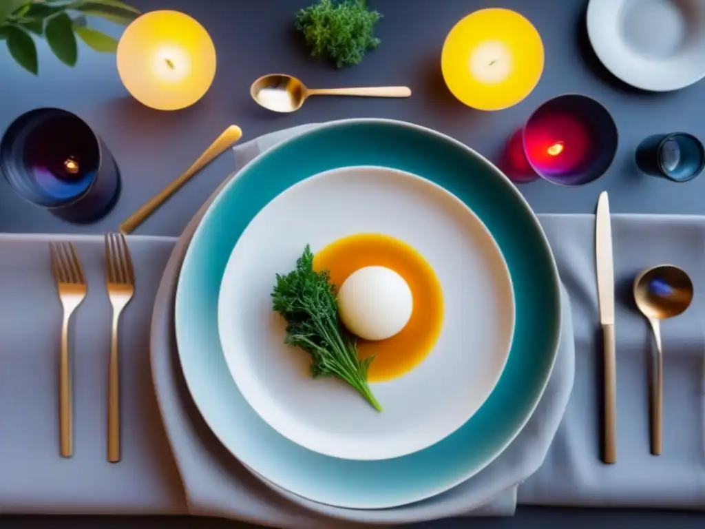 Exquisito menú degustación con colores vibrantes y detalles culinarios, perfecto para destinos gastronómicos para foodies