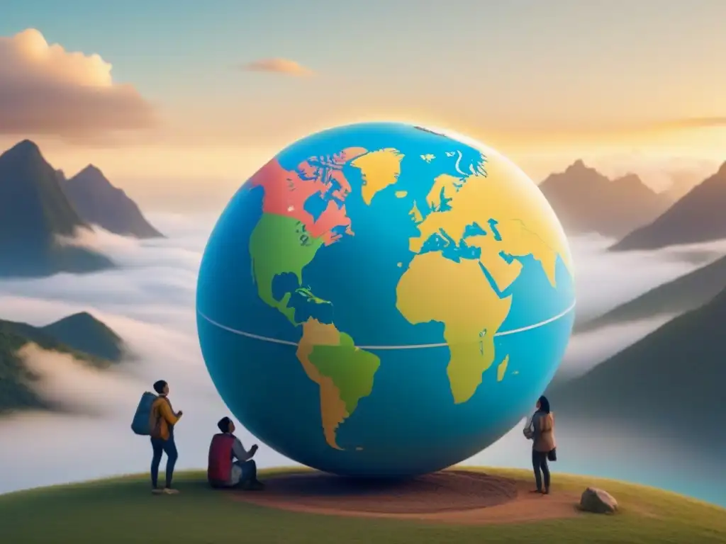 Protección familiar para viajes internacionales: seguro de homestay Familia de homestay unida alrededor del mundo, evocando seguridad y diversidad