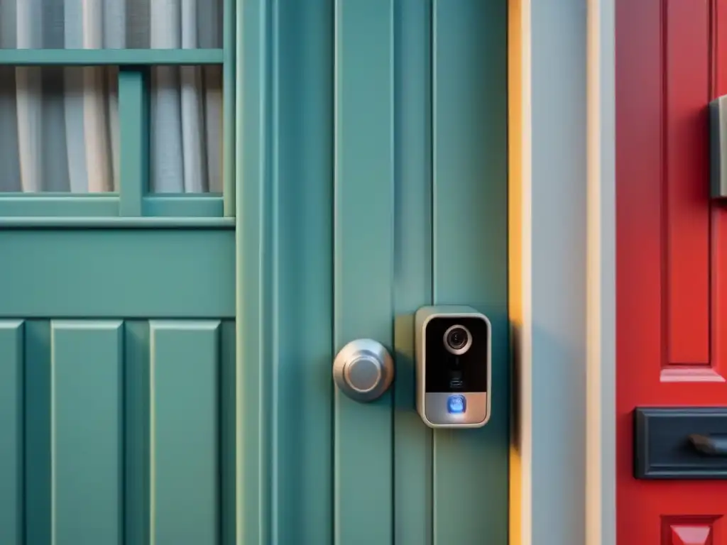 Un hogar acogedor con medidas de seguridad postviaje homestay: alarma moderna, cámaras de vigilancia y cerraduras inteligentes transmiten tranquilidad