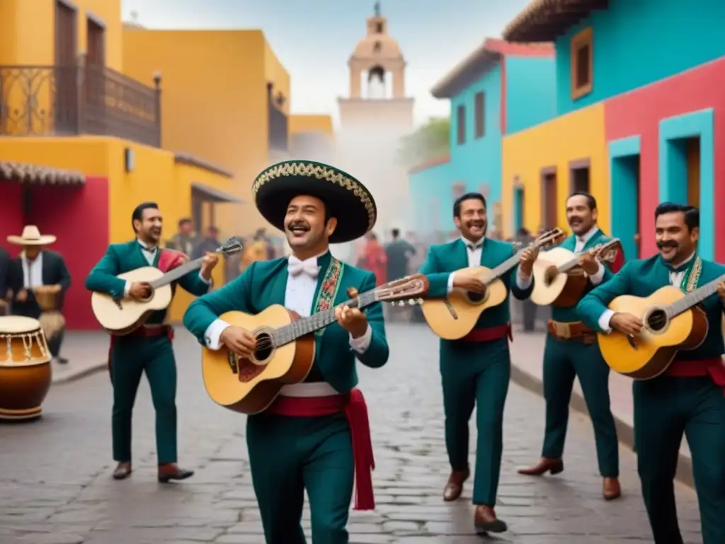 Homestays culturales enriquecedoras experiencias: Detalle de banda Mariachi en plaza mexicana vibrante