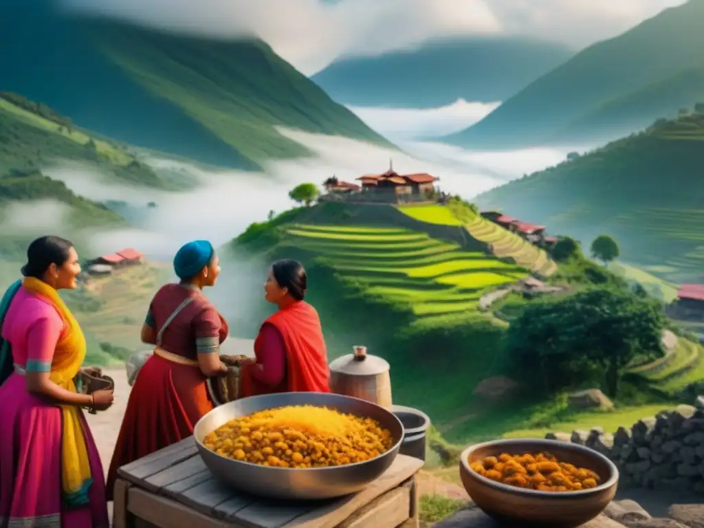 Una ilustración detallada y vibrante de un grupo diverso participando en actividades turísticas comunitarias, transmitiendo armonía y unión