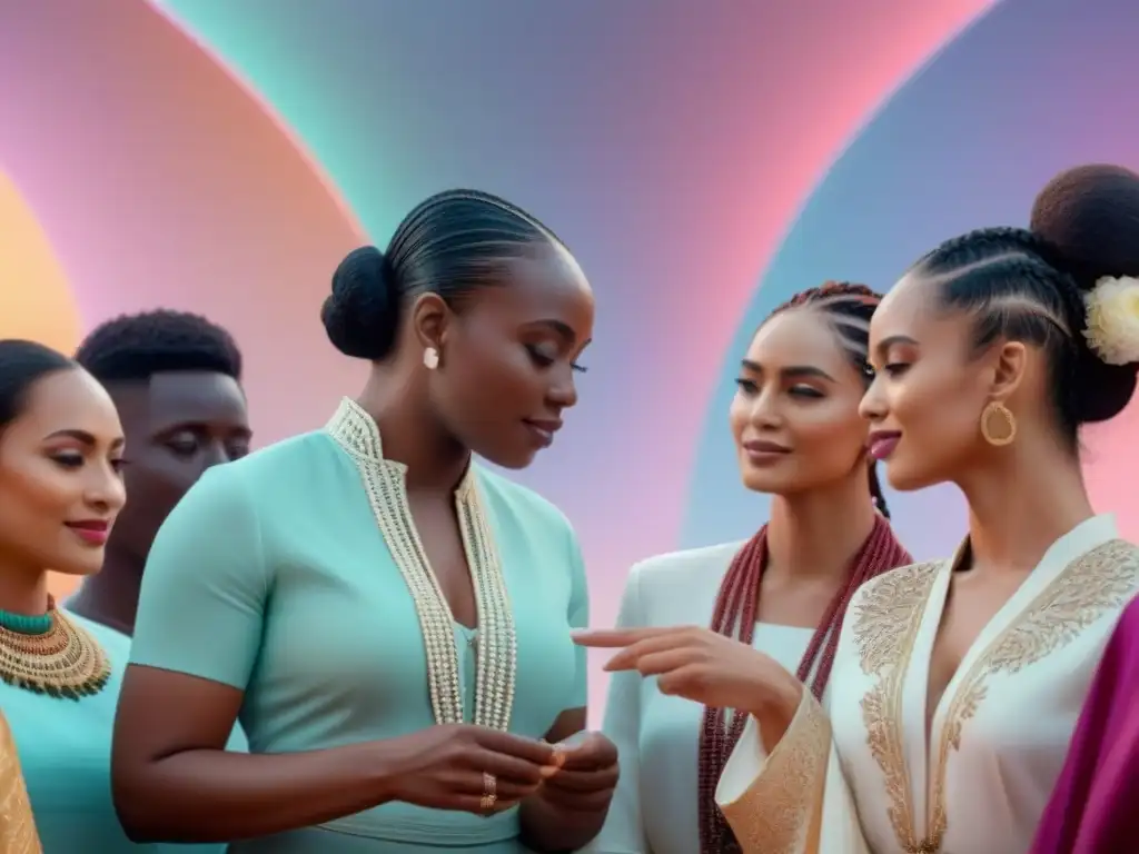 Intercambios culturales auténticos en línea: Grupo diverso en intercambio cultural virtual, detallando atuendos y rasgos culturales únicos