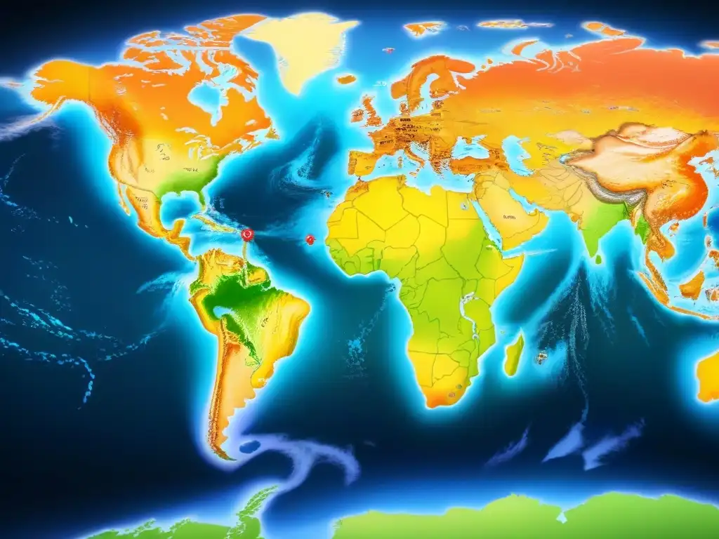 Un mapa detallado con líneas vibrantes que representan la Evolución del Hip Hop global