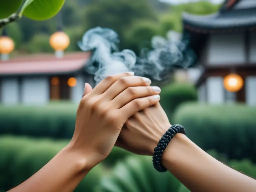 Unión cultural: manos entrelazadas en homestay asiático Un momento de unión y amistad en un homestay asiático, simbolizando relaciones duraderas y amistad entre culturas