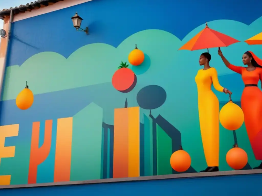 Mural urbano: diversidad y armonía en colores vibrantes Un mural vibrante y colorido celebra la diversidad cultural en un abrazo armonioso