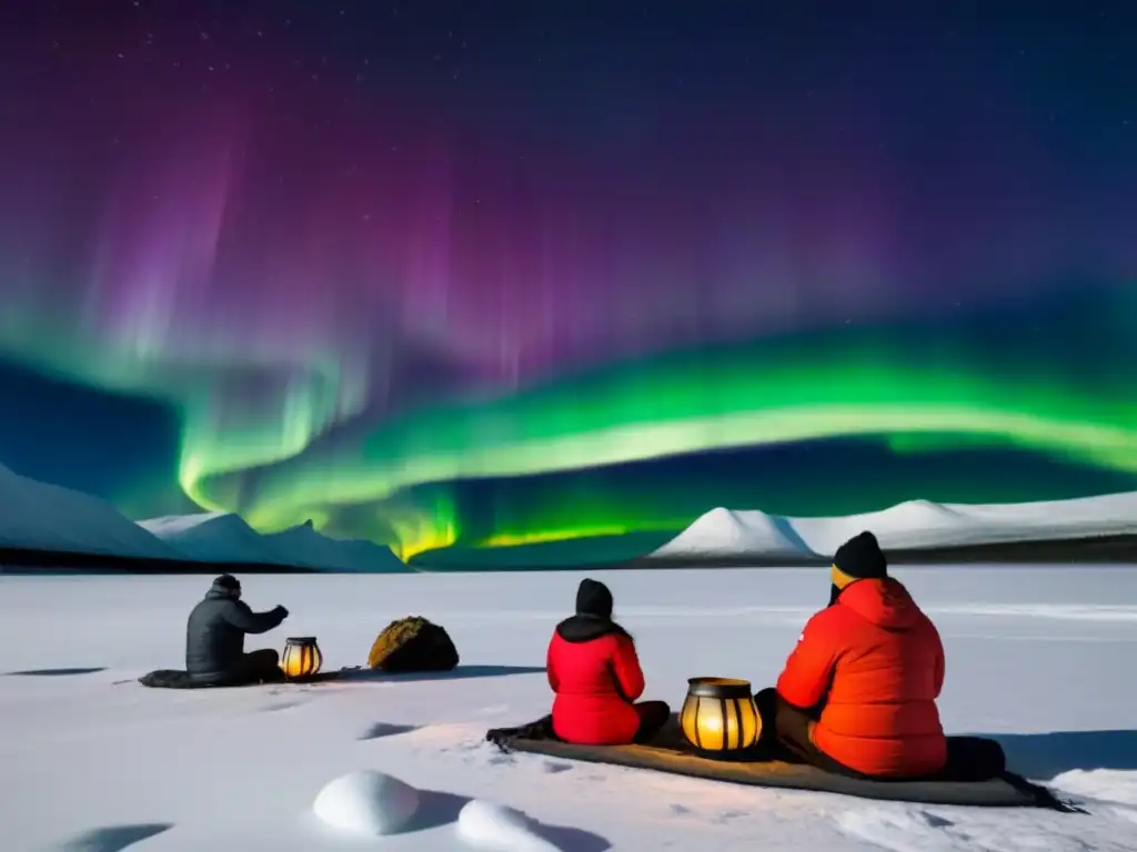 Músicos indígenas del Ártico preservando tradiciones bajo la Aurora Boreal