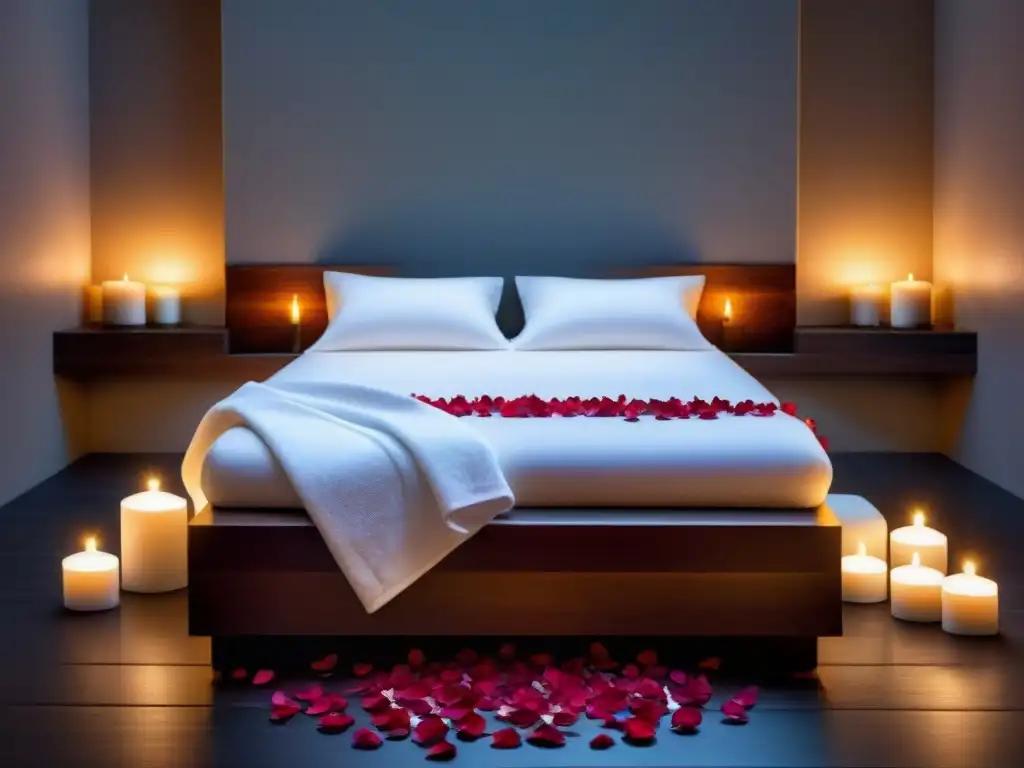 Jacuzzi de mármol con pétalos de rosa en spa sereno Un oasis de lujo en un spa: jacuzzi de mármol blanco con pétalos de rosa, velas y toallas blancas