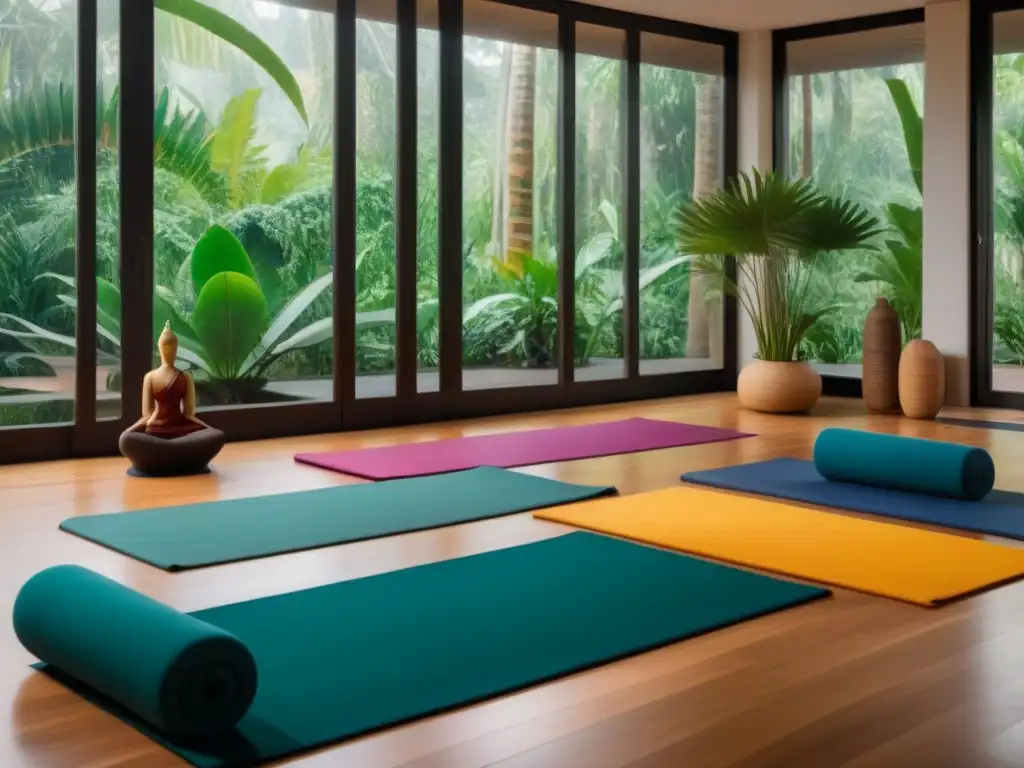 Un oasis de yoga ancestral en la selva tropical con decoración de lujo