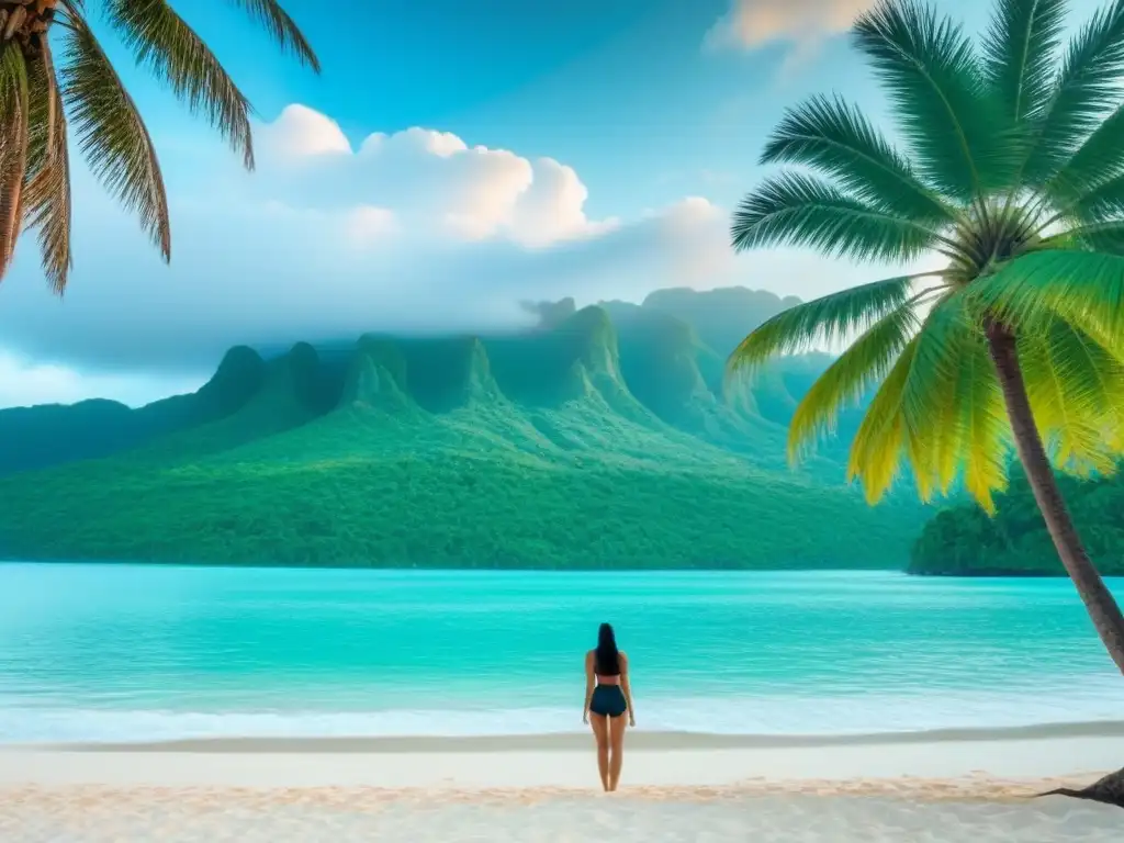 Paraíso tropical: isla serena con aguas turquesa y exuberante vegetación Paraíso en isla secreta con aguas turquesas y exuberante vegetación