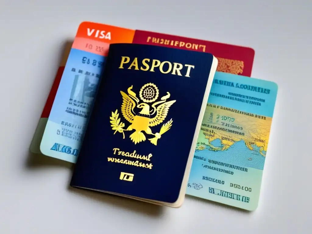 Un pasaporte abierto con sellos de visas de varios países, resaltando la diversidad y la experiencia internacional en voluntariado profesional
