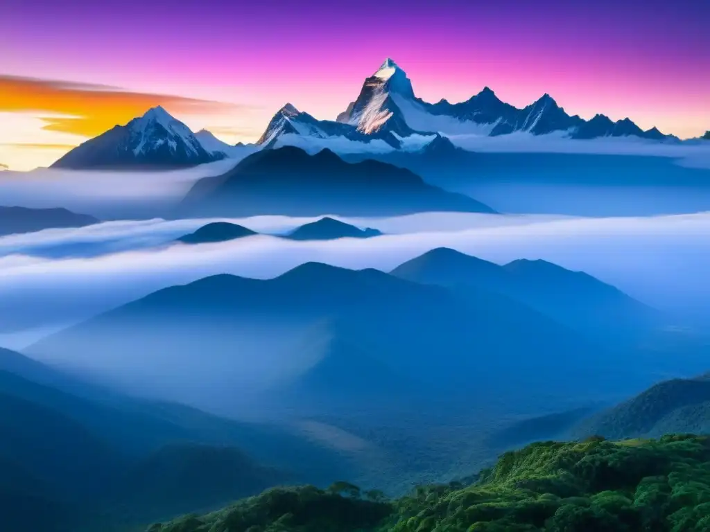 El sol se pone detrás de los imponentes Andes, iluminando un paisaje de Parques naturales Sudamérica rural en tonos dorados y rosados