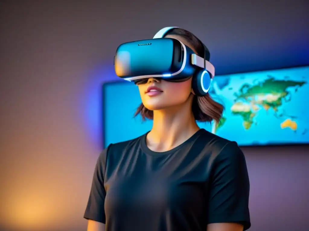 Headset de realidad virtual: fusión tecnológica en viajes culturales Experimenta la fusión de tecnología y exploración en viajes culturales con mapas interactivos