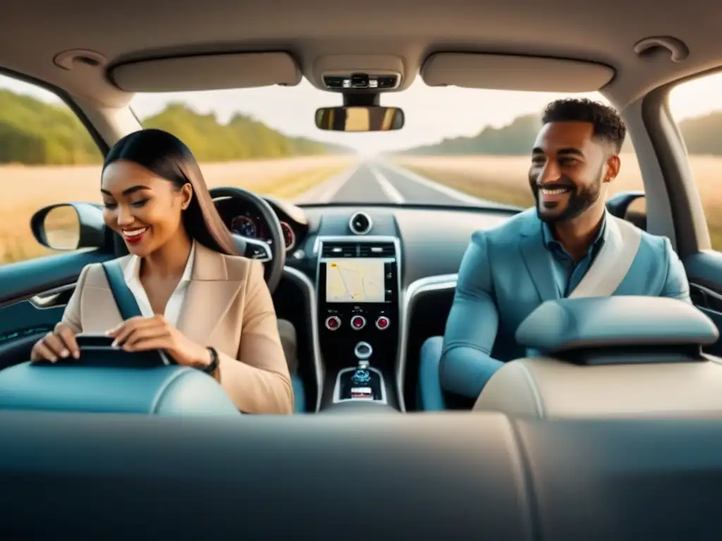Viaje multicultural en coche: unión y diversidad Un viaje en coche compartido repleto de diversidad y alegría, promoviendo la unión y el intercambio cultural