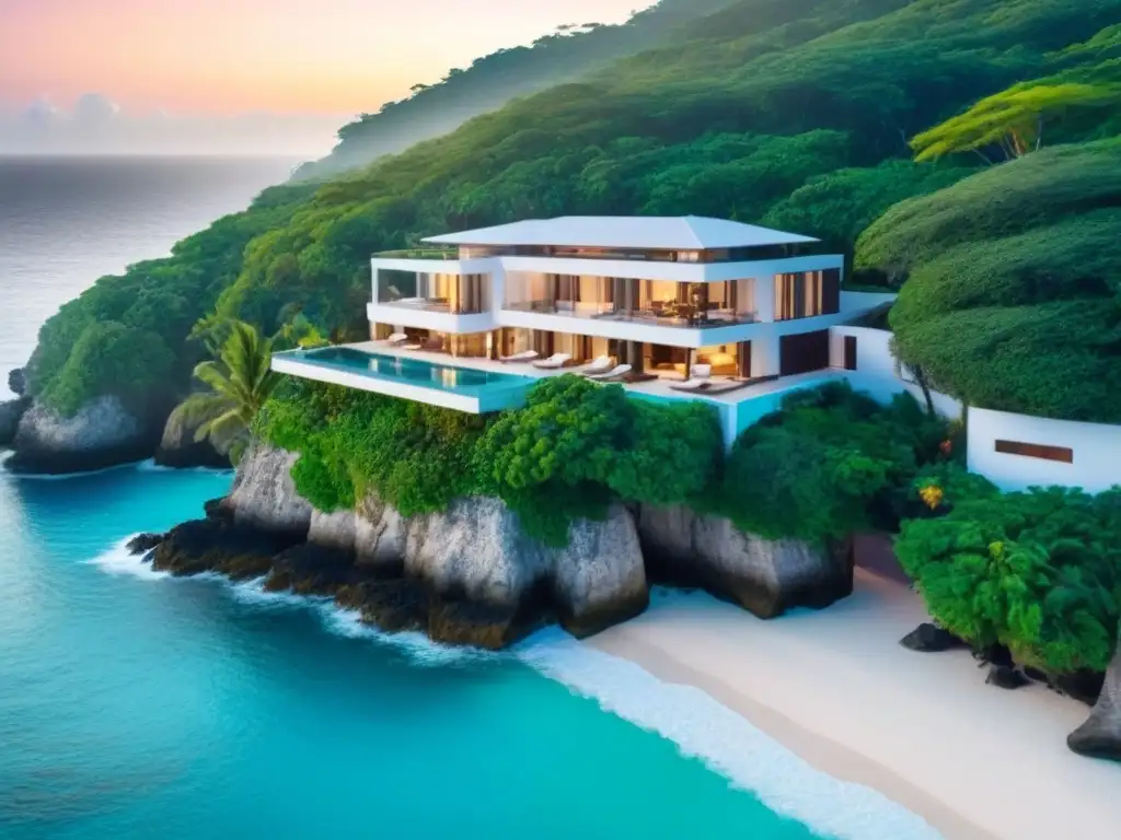 Villa de lujo en acantilado: inversión en paraíso Villa de lujo en acantilado con vista al mar turquesa, ideal para inversión en propiedades en destinos exóticos